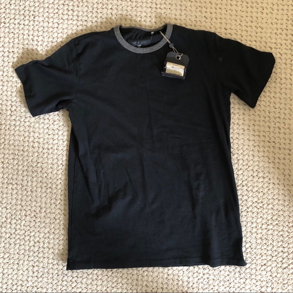 NWT Rag & Bone Black Classic Slim Crew Neck Tee